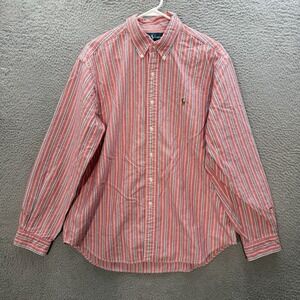 Ralph Lauren Shirt Adult Extra Large Multicolor Striped Flesh Pony Preppy Y2K